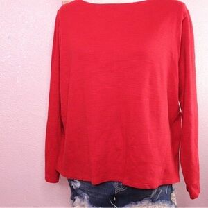 Elegant Red Long Sleeve Women's Top